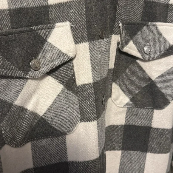 BB DAKOTA Buffalo Plaid Jacket Womens Sm Oversized Buttons Pockets Soft EUC - Picture 4 of 9